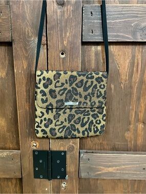 Nine West Leopard Print Crossbody Bag - Black & Tan